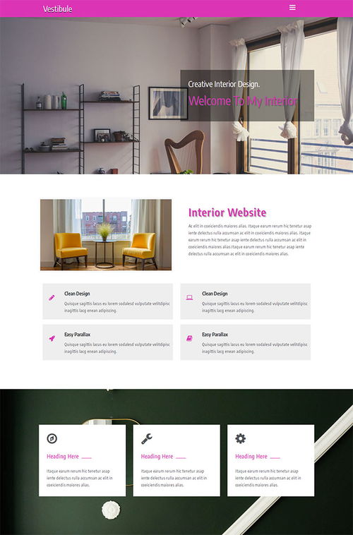 室内设计创意HTML5网站模板
